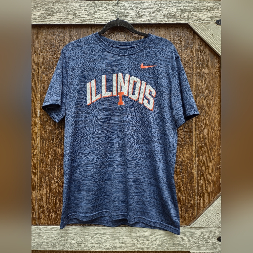 Nike Dri-Fit Size Large Illinois Velocity Legend Tee Navy